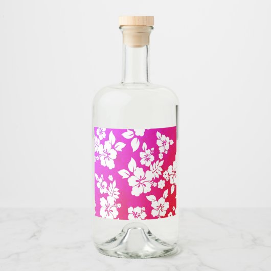 Hawaiian Print Likeurfles Etiket (Voorkant)