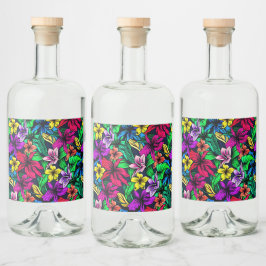 Hawaiian Print Likeurfles Etiket