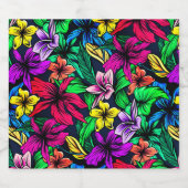 Hawaiian Print Likeurfles Etiket (Enkel label)