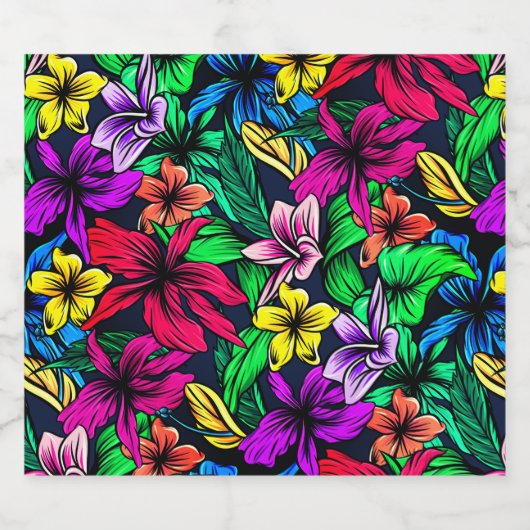 Hawaiian Print Likeurfles Etiket (Enkel label)