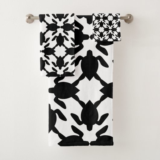 Hawaiian print Modern Honu (zee schildpad) Patroon Bad Handdoek (Insitu)