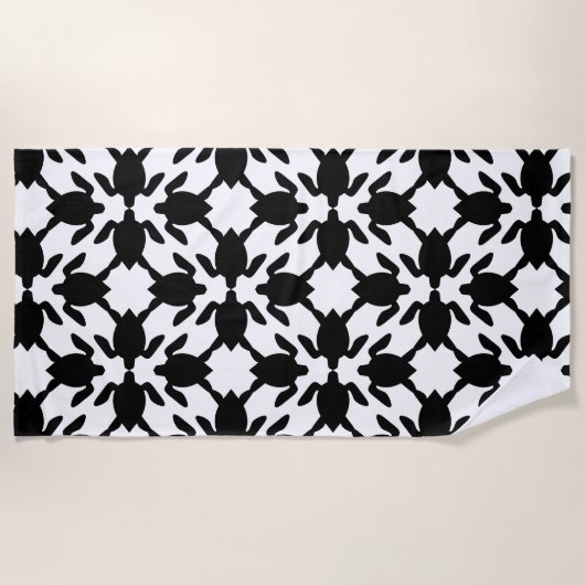 Hawaiian print Modern Honu (zee schildpad) Patroon Strandlaken (Voorkant)