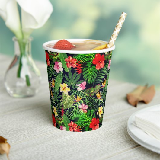 Hawaiian Print Papieren Bekers (Insitu)