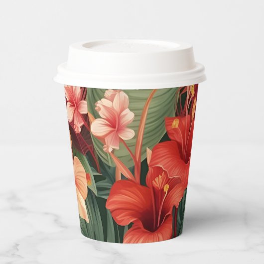 Hawaiian Print Papieren Bekers (Links)