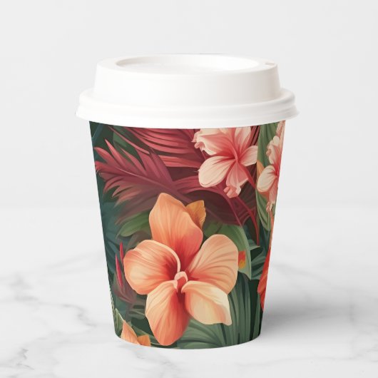 Hawaiian Print Papieren Bekers (Voorkant)