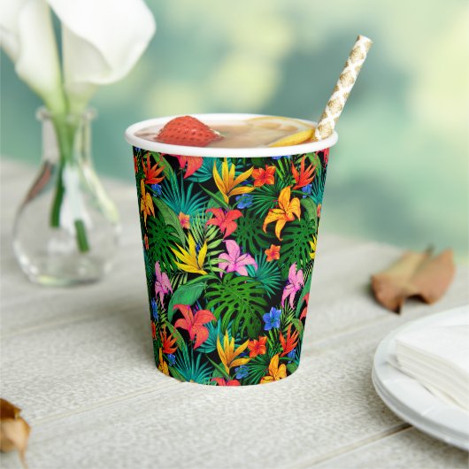 Hawaiian Print Papieren Bekers (Insitu)