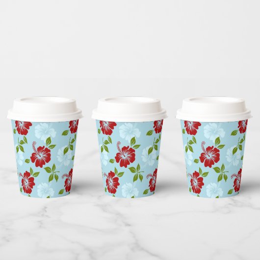 Hawaiian Print Papieren Bekers (Multi)