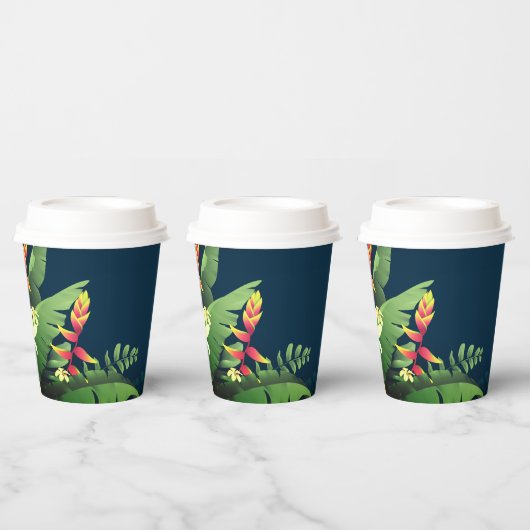 Hawaiian Print Papieren Bekers (Multi)