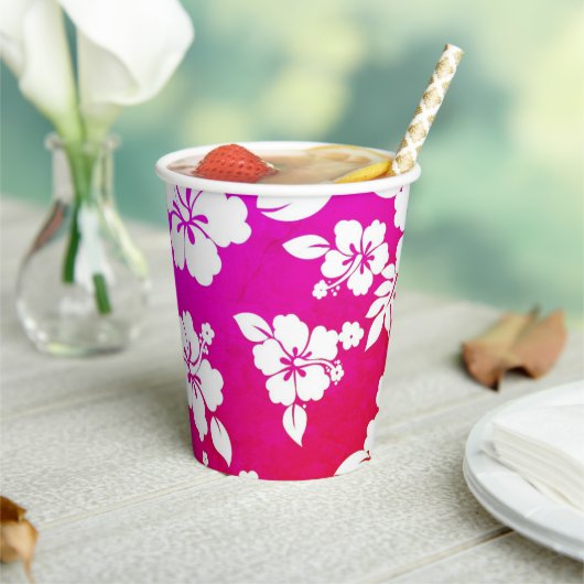 Hawaiian Print Papieren Bekers (Insitu)