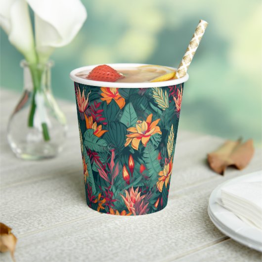 Hawaiian Print Papieren Bekers (Insitu)