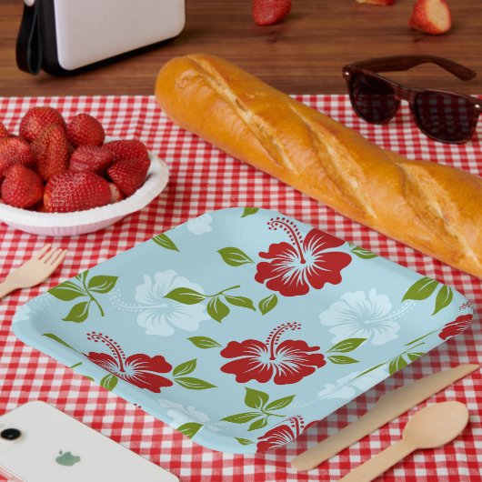 Hawaiian Print Papieren Bordje (Picknick)