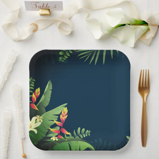 Hawaiian Print Papieren Bordje (Huwelijk)