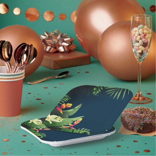 Hawaiian Print Papieren Bordje (Multi)