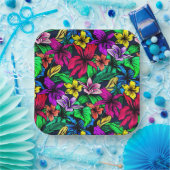 Hawaiian Print Papieren Bordje (Feest)