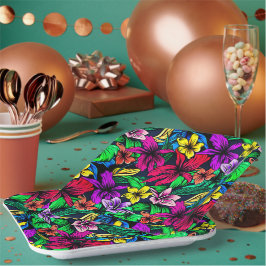 Hawaiian Print Papieren Bordje