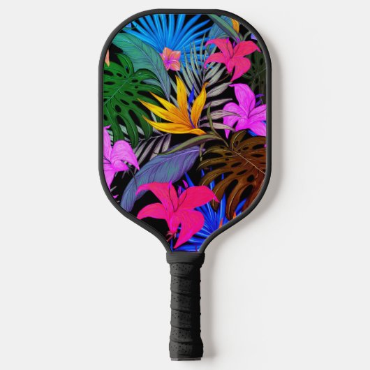 Hawaiian Print Pickleball Paddle (Voorkant)