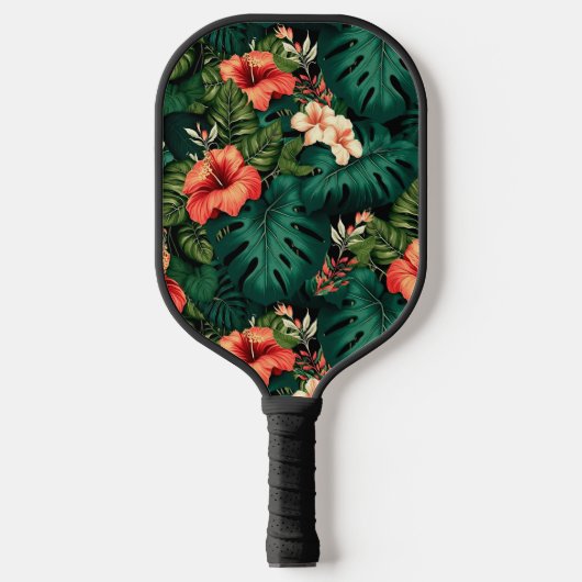 Hawaiian Print Pickleball Paddle (Voorkant)