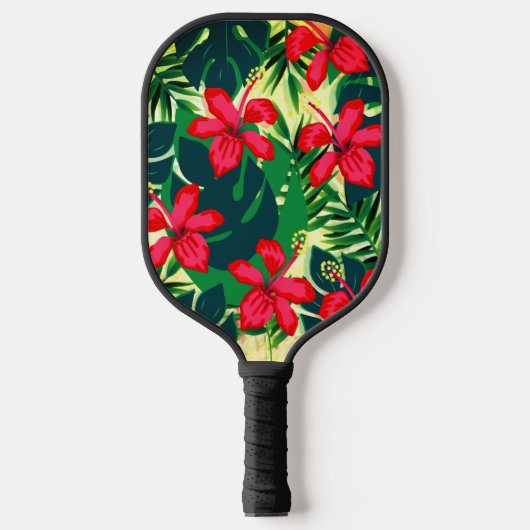 Hawaiian Print Pickleball Paddle (Voorkant)