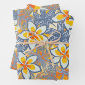 Hawaiian Print plumeria patroon Inpakpapier Vel (In situ)