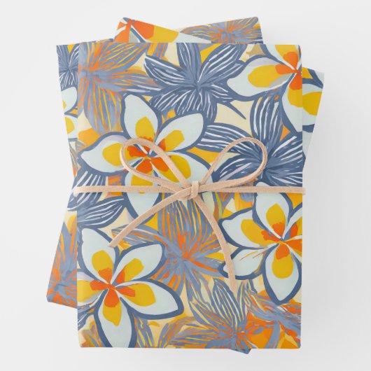 Hawaiian Print plumeria patroon Inpakpapier Vel (In situ)