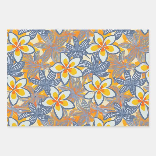 Hawaiian Print plumeria patroon Inpakpapier Vel (Voorkant)