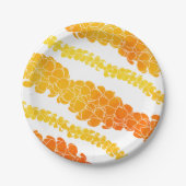 Hawaiian Print Puakenikeni lei Papieren Bordje (Voorkant)