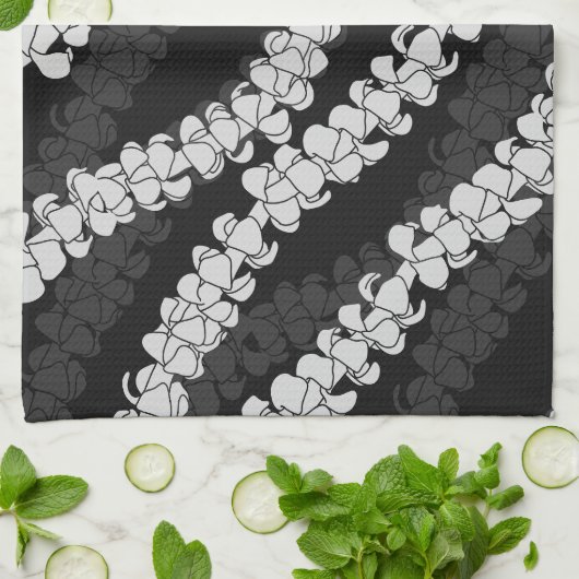 Hawaiian Print Puakenikeni lei Theedoek (Gevouwen)