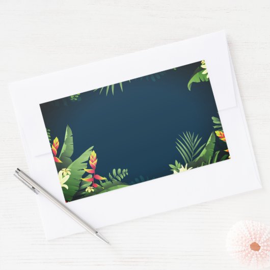 Hawaiian Print Rechthoekige Sticker (Envelop)