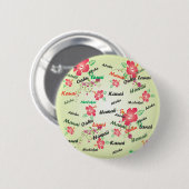 Hawaiian Print Ronde Button 5,7 Cm (Voorkant /achterkant)
