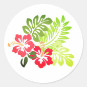 Hawaiian Print Ronde Sticker (Voorkant)
