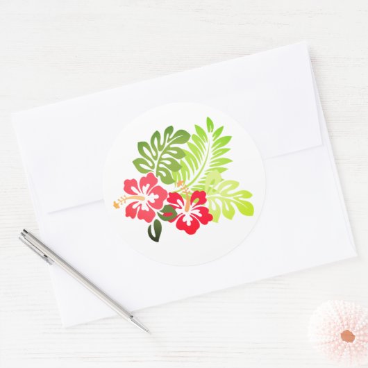 Hawaiian Print Ronde Sticker (Envelop)