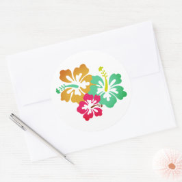 Hawaiian Print Ronde Sticker