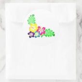 Hawaiian Print Ronde Sticker (Tas)
