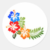 Hawaiian Print Ronde Sticker (Voorkant)
