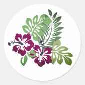 Hawaiian Print Ronde Sticker (Voorkant)