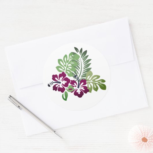 Hawaiian Print Ronde Sticker (Envelop)