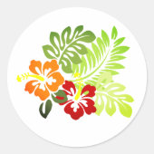 Hawaiian Print Ronde Sticker (Voorkant)