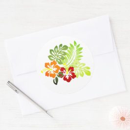 Hawaiian Print Ronde Sticker