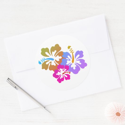 Hawaiian Print Ronde Sticker (Envelop)