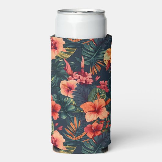 Hawaiian Print Seltzer Blikjeskoeler (Seltzer Voorkant)