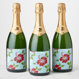 Hawaiian Print Sparkling Wijnetiket
