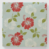 Hawaiian Print Stenen Onderzetter (Voorkant)