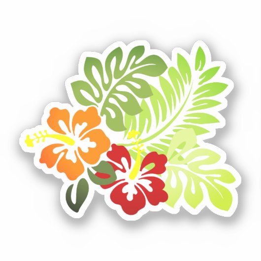 Hawaiian Print Sticker (Voorkant)