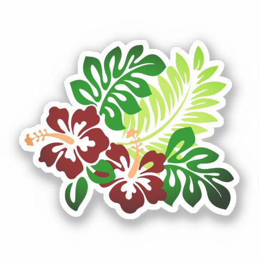 Hawaiian Print Sticker (Voorkant)