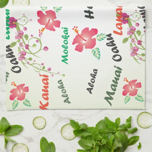 Hawaiian Print Theedoek (Gevouwen)