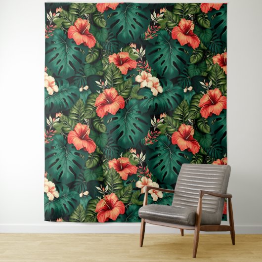 Hawaiian Print Wandkleed (In situ)