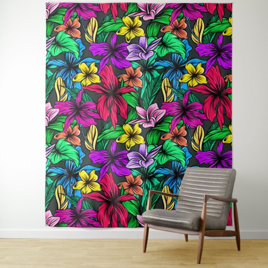 Hawaiian Print Wandkleed (In situ)