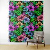 Hawaiian Print Wandkleed (In situ)