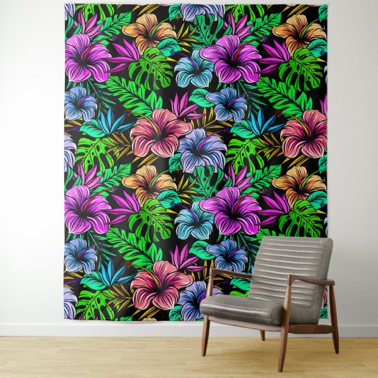 Hawaiian Print Wandkleed (In situ)