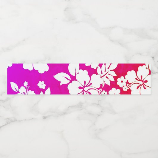 Hawaiian Print Waterfles Etiket (Enkel label)